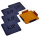 Set of 4 Navy Leatherette Square Coasters Image 2 of 2